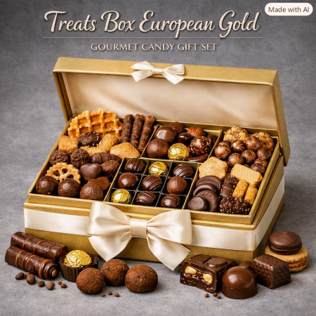 European Gold Treats Box | Luxury Home Gift Set
