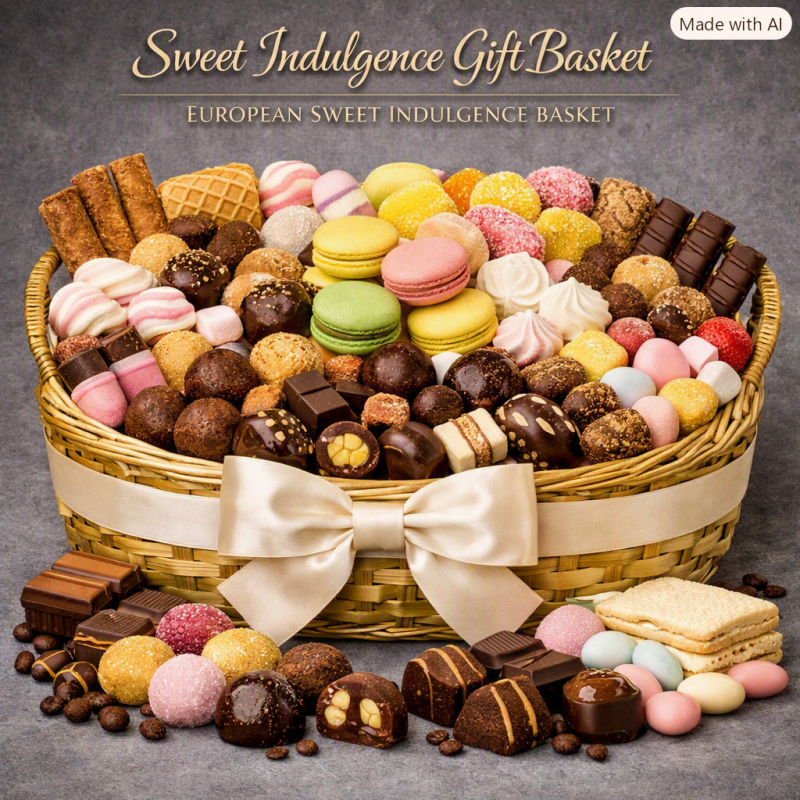 European Sweet Indulgence Basket | Gourmet Home Treats