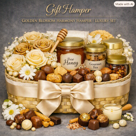 Golden Blossom Harmony Hamper | Elegant Home Gift Set