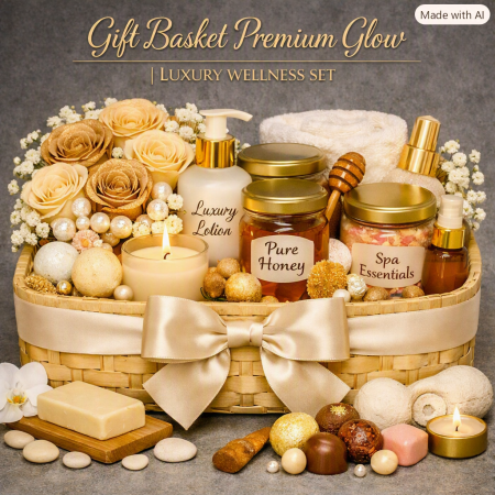 Premium Glow Gift Basket | Luxury Home Wellness Set
