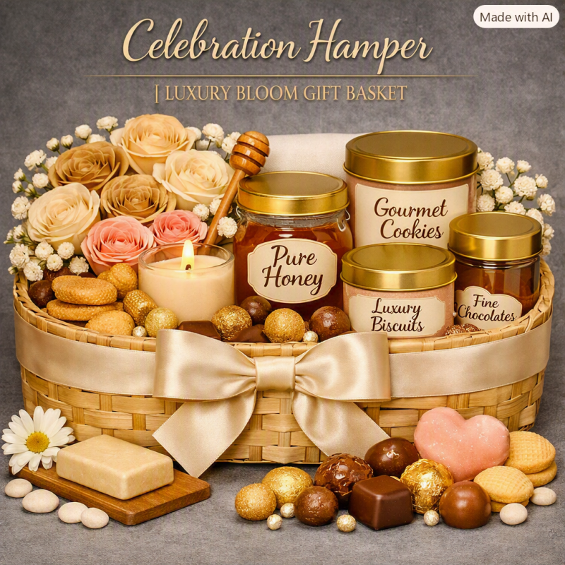 Luxury Bloom Celebration Hamper | Elegant Home Gifts