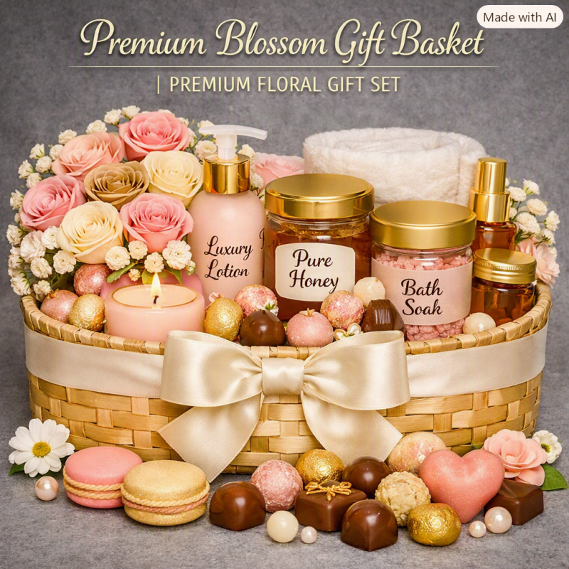 Premium Blossom Gift Basket | Elegant Home Decor & Gifts