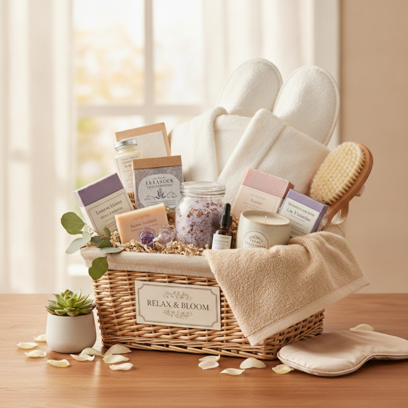 Relax & Bloom Gift Basket | Σετ Ευεξίας Πολυτελείας για το Σπίτι