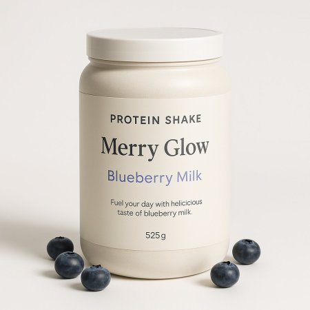 The Merry Glow Protein Shake Blueberry Milk 525 g. | Buy online