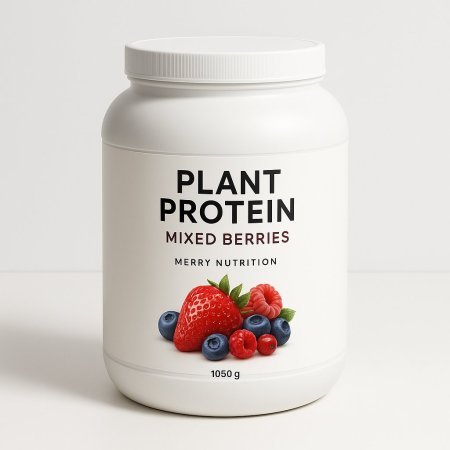 The Merry Nutrition Plant Protein Mixed Berries Flavor 1050 g. | Buy o