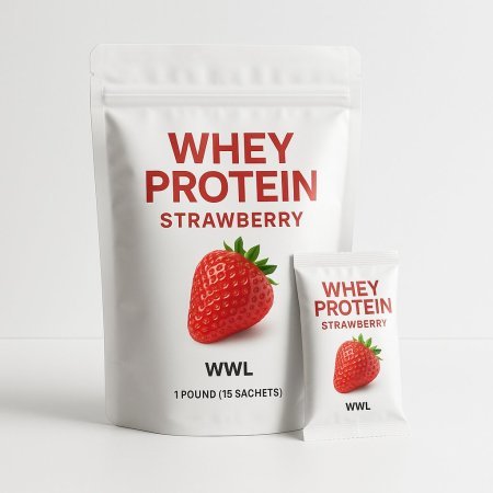 WWL Whey Protein Strawberry 1 Pound (15 Sachets) Lisäravinne