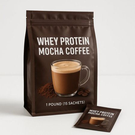 WWL Whey Protein Mocha Coffee 1 Pound (15 Sachets)
