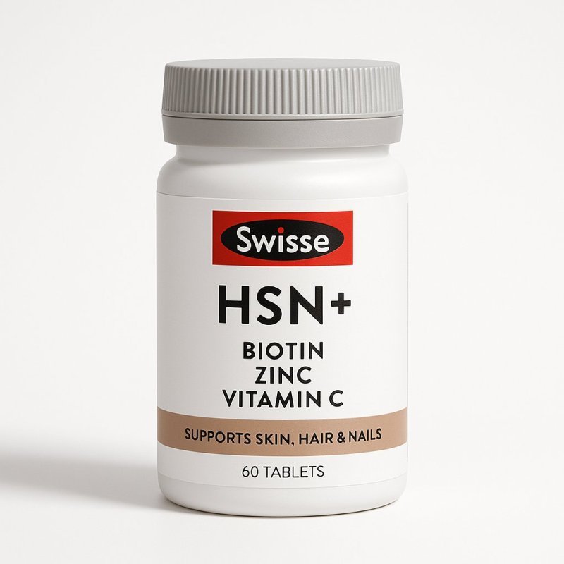 Swisse HSN+ με Βιοτίνη, Νιασίνη, Βιταμίνη C Ψευδάργυρο Συμπλήρωμα - 60