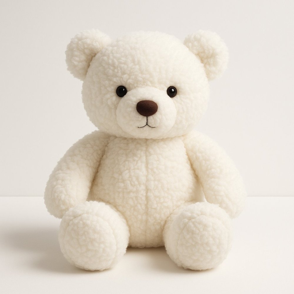 White Teddy Bear - Myk kosedyr