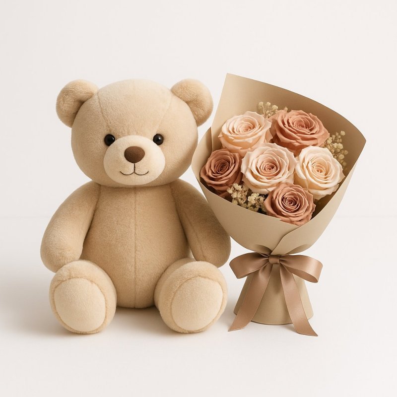 Teddy Bear & Flowers – Teddy & Roses