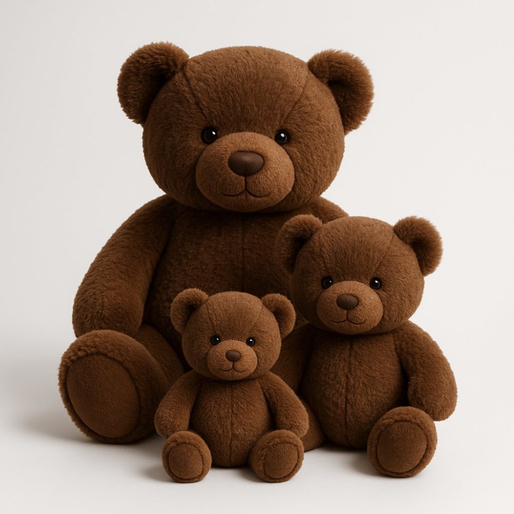 Teddybjörn plyschleksak set - Chokladbrun kollektion
