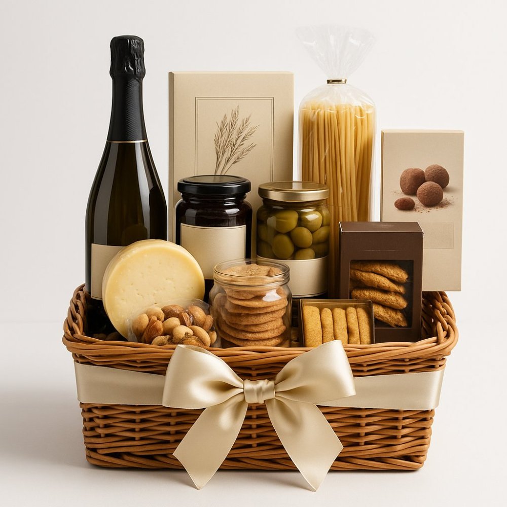 Lyxig gourmetpresentkorg - Festlig presentkorg