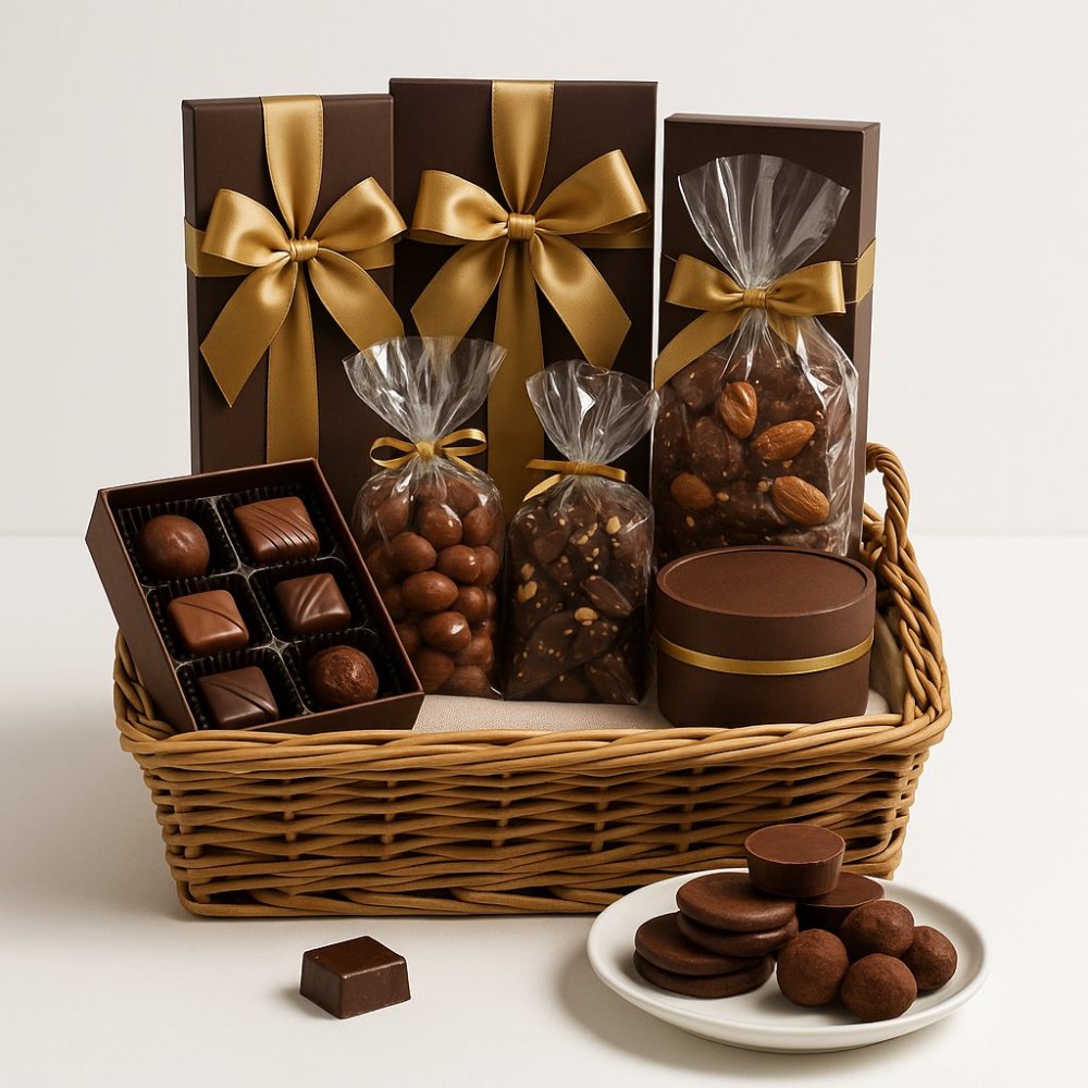 Chokladpresentkorgar | Lyxig godsakskorg