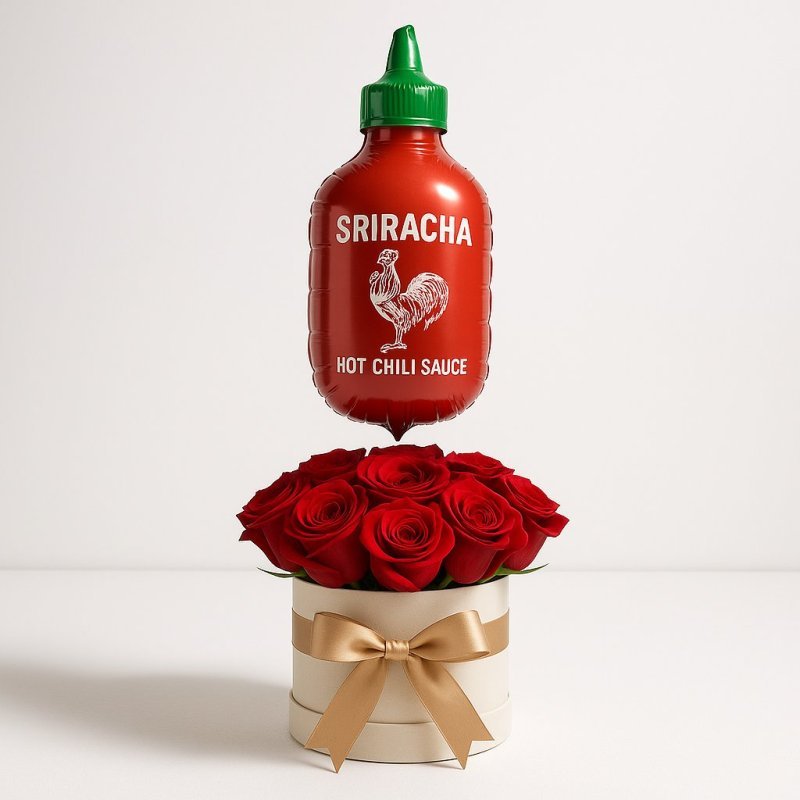 Balloon & Rose Set Sriracha Koristeellinen lahjapakkaus | Koriste