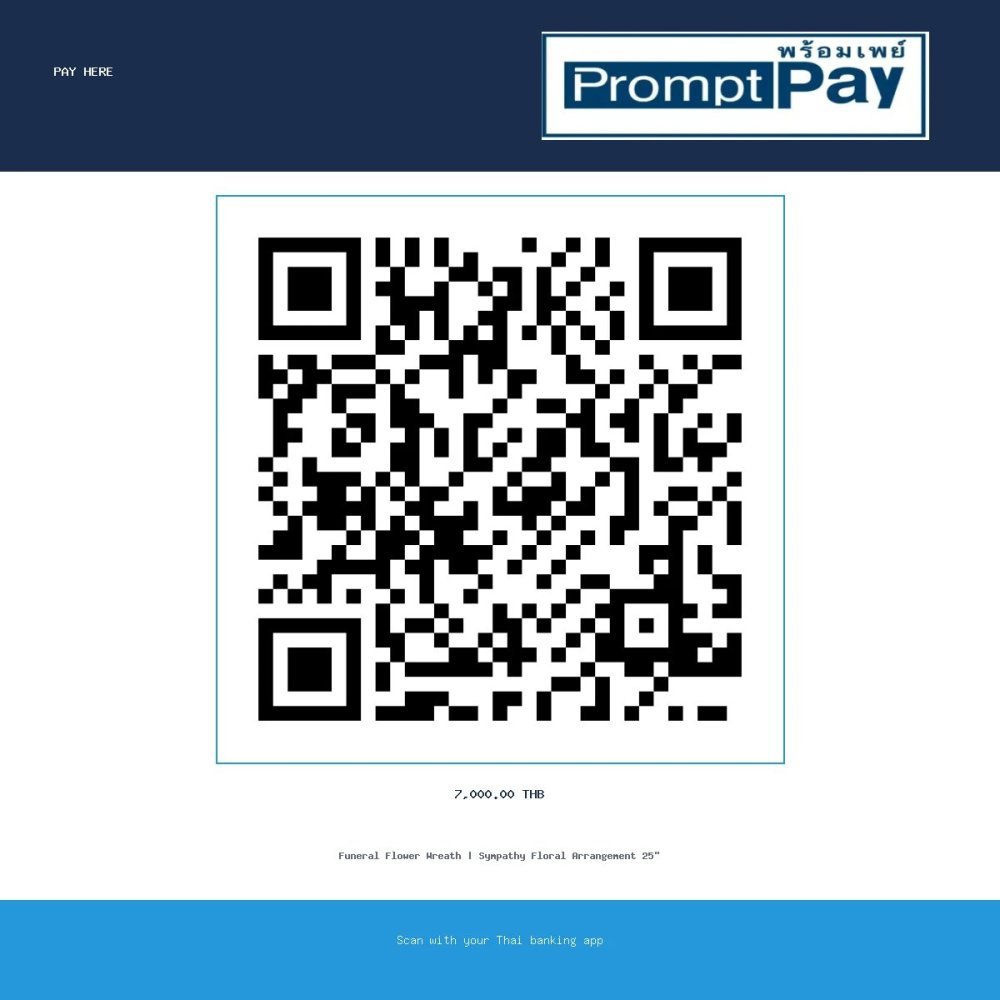 Pay Sympathy Flowers Wreath 25 - PromptPay 7,000.00 THB - GiftPattaya