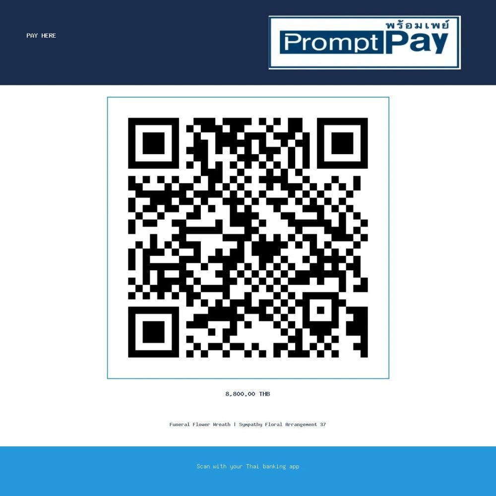 Pay Funeral Flower Wreath | Sympathy Floral Arrangement 37 - PromptPay 8,800.00 THB - GiftPattaya