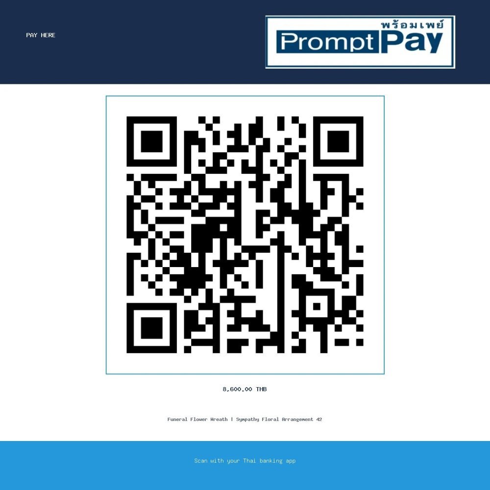 Pay Sympathy Flowers Wreath 42 - PromptPay 8,600.00 THB - GiftPattaya