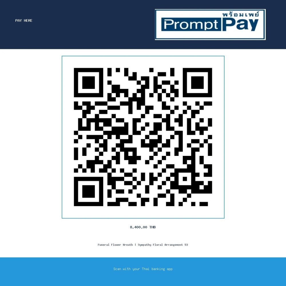 Pay Sympathy Flowers Wreath 53 - PromptPay 8,400.00 THB - GiftPattaya