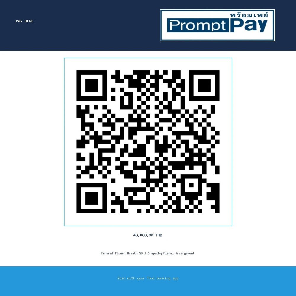 Pay Sympathy Flowers Wreath 58 - PromptPay 48,000.00 THB - GiftPattaya
