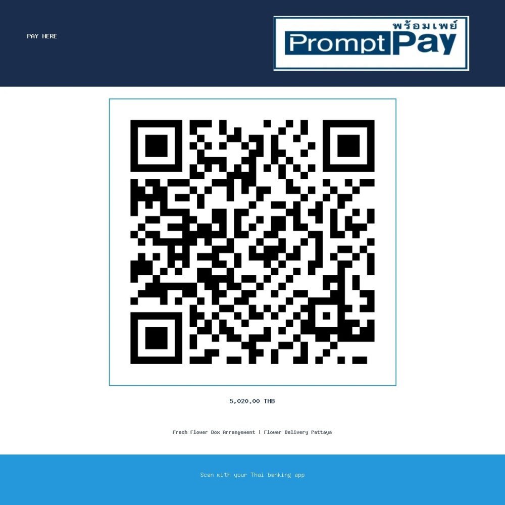 Pay Fresh Flower Box Arrangement | Flower Delivery Pattaya - PromptPay 5,020.00 THB - GiftPattaya