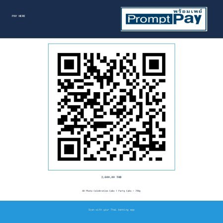 Pay PHOTO ON CAKE 750  GRAM 2P (DELIVERY IN1- 2 DAY AFTER ORDER) - PromptPay 2,600.00 THB - GiftPattaya