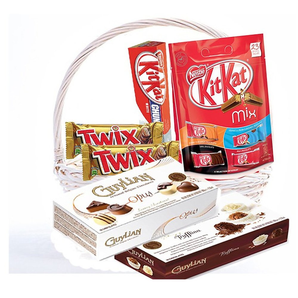 Assorted chocolate gourmet gift basket