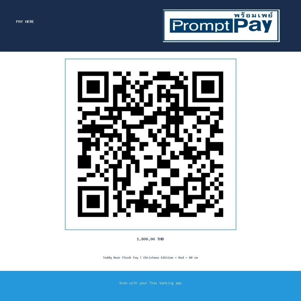 Pay ตุ๊กตาหมีสีแดงวันคริสต์มาส 60 ซม. - PromptPay 1,800.00 THB - GiftPattaya