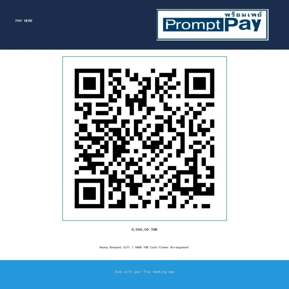 Pay Money Bouquet 5000 THB | Geld Boeket 5000 THB Bloemschikking - PromptPay 9,500.00 THB - GiftPattaya