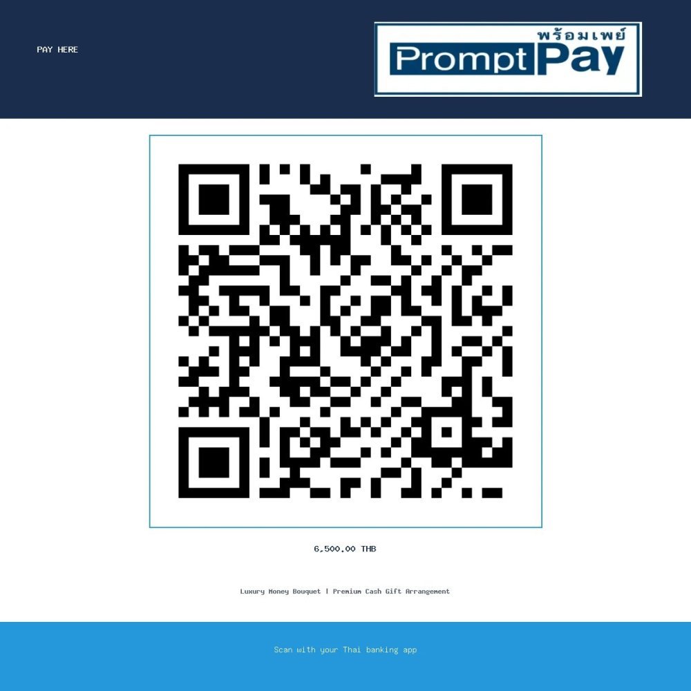 Pay Luxury Money Bouquet | Premium Cash Gift Arrangement - PromptPay 6,500.00 THB - GiftPattaya