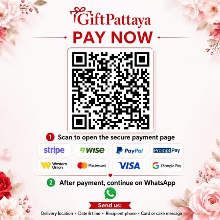 Pay Valentine Flower Box Gift Set | Teddy Bear & Chocolate securely online - GiftPattaya