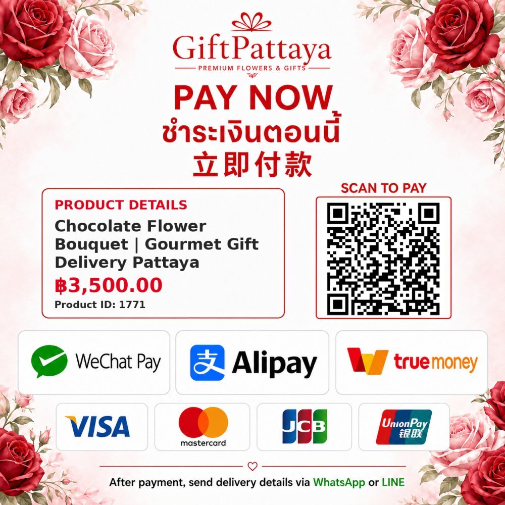 Pay Chocolate Flower Bouquet | Gourmet Gift Delivery Pattaya with Pay.sn - GiftPattaya
