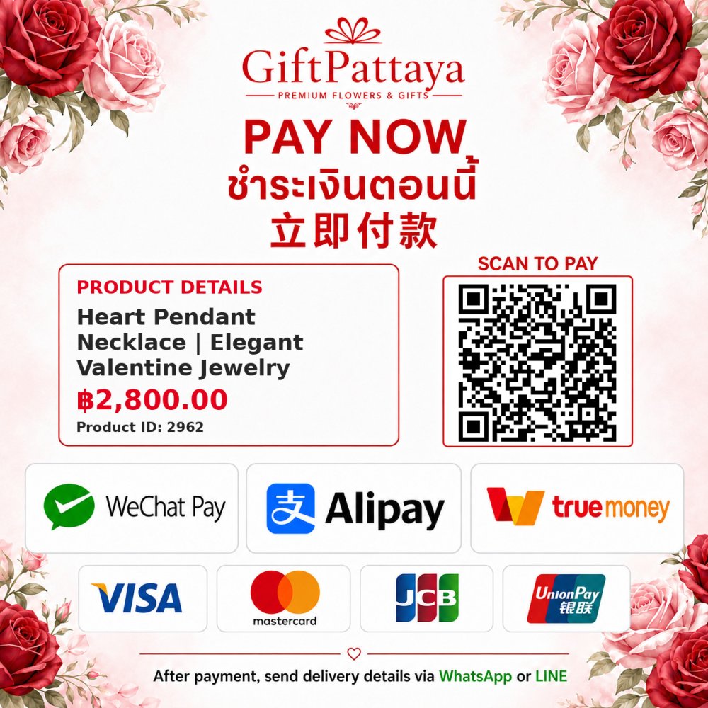 Pay Heart Pendant Necklace | Elegant Valentine Jewelry with Pay.sn - GiftPattaya