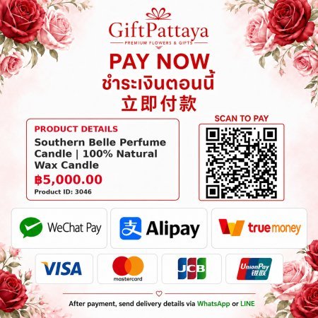 Pay Southern Belle Perfume Candle | 100% Natural Wax Candle with Pay.sn - GiftPattaya
