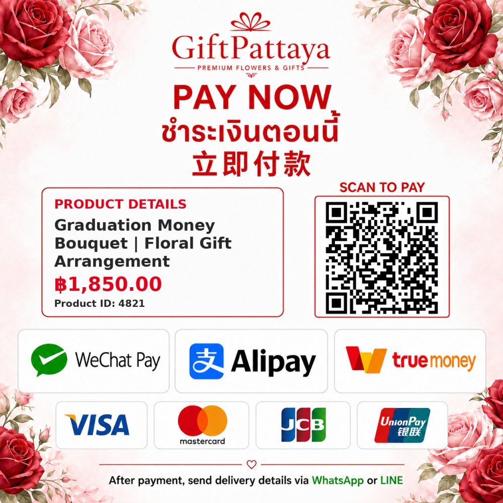 Pay Graduation Money Bouquet | Floral Gift Arrangement with Pay.sn - GiftPattaya
