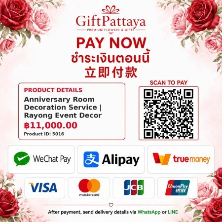 Pay Anniversary Room Decoration Service | Rayong Event Decor with Pay.sn - GiftPattaya
