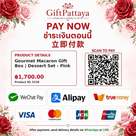 Pay Gourmet Macaron Gift Box | Dessert Set - Pink with Pay.sn - GiftPattaya