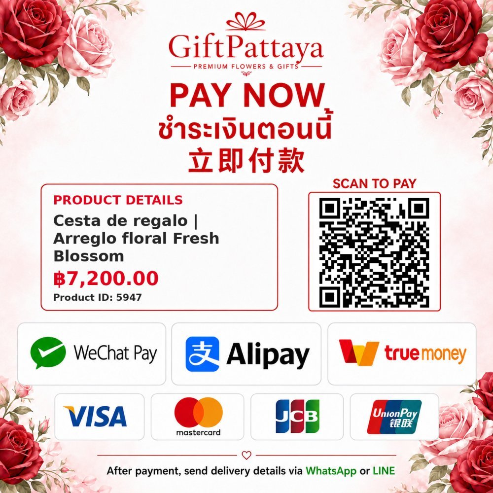 Pay Cesta de regalo | Arreglo floral Fresh Blossom with Pay.sn - GiftPattaya