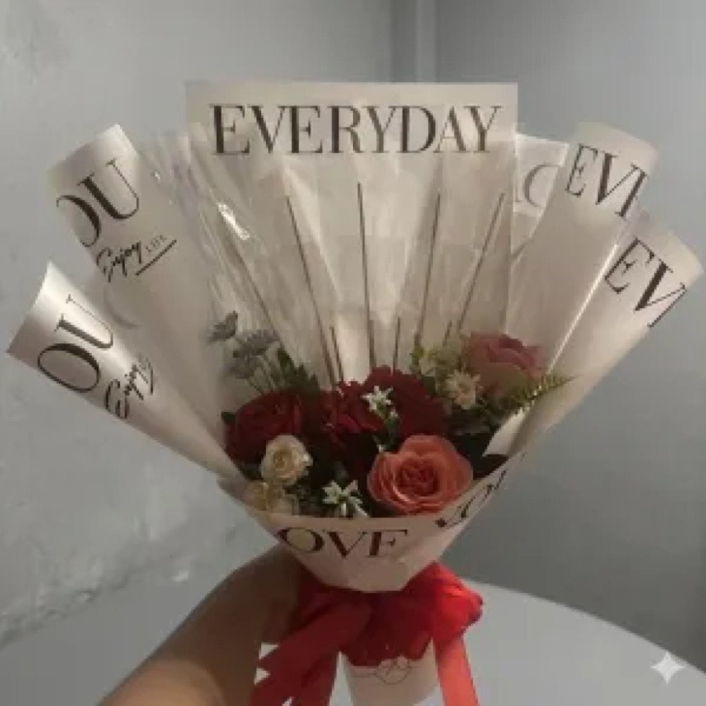 No. 45 | Money Bouquet 10 Stems – ช่อใส่เงิน 10 ก้าน พร้อมดอกไม้ประดิษฐ์