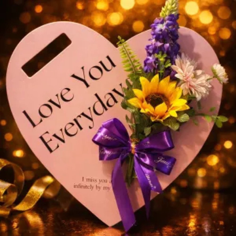 No. 07 | Pink Heart Flowers – ดอกไม้ประดิษฐ์หัวใจสีชมพู I Love You