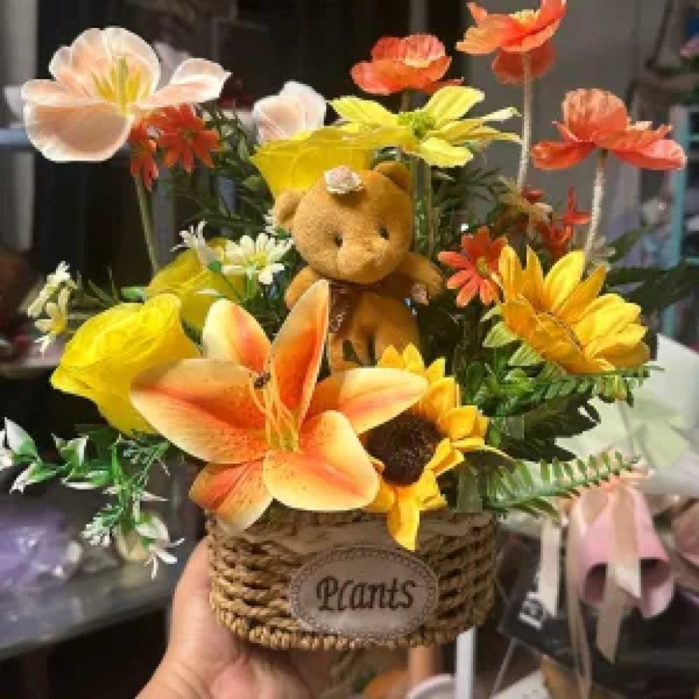 No. 17 | Flower Basket – กระเช้าดอกไม้ประดิษฐ์