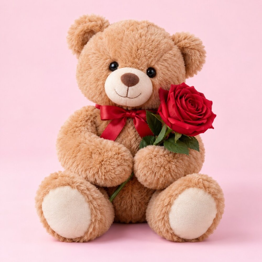 Rose & Teddy Rayong Plush Toy | Soft Collectible Figure - Home