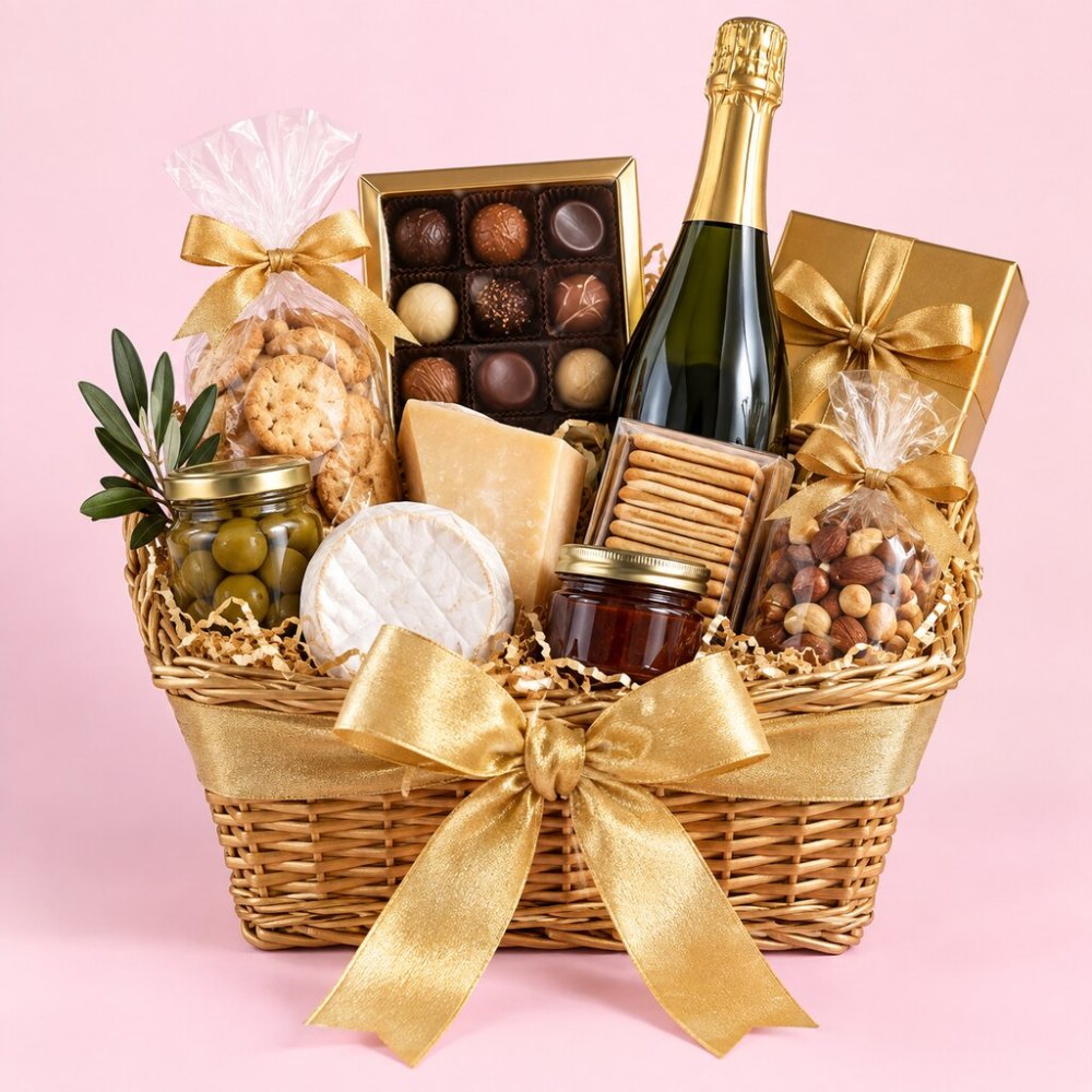 Gold Ribbon Hamper | European Gold Ribbon Hamper