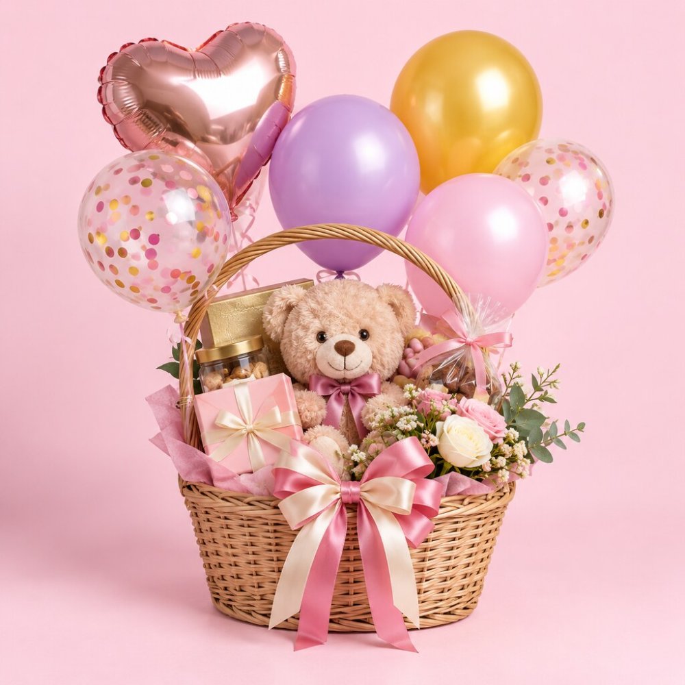 Rayong Balloon Gift Basket | Decorative Colorful Basket