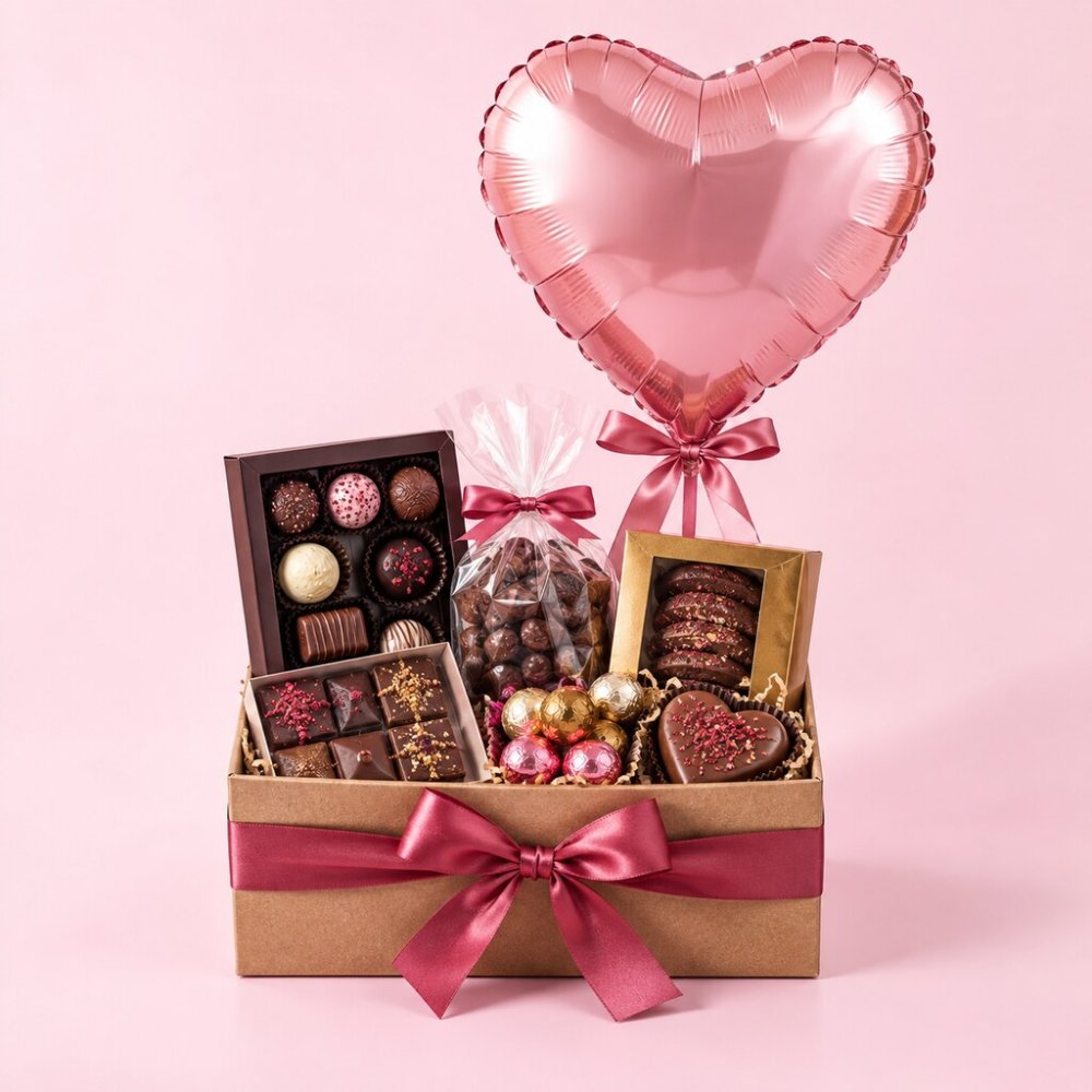 Gourmet Chocolate and Balloon Gift Set | Treat Box Case
