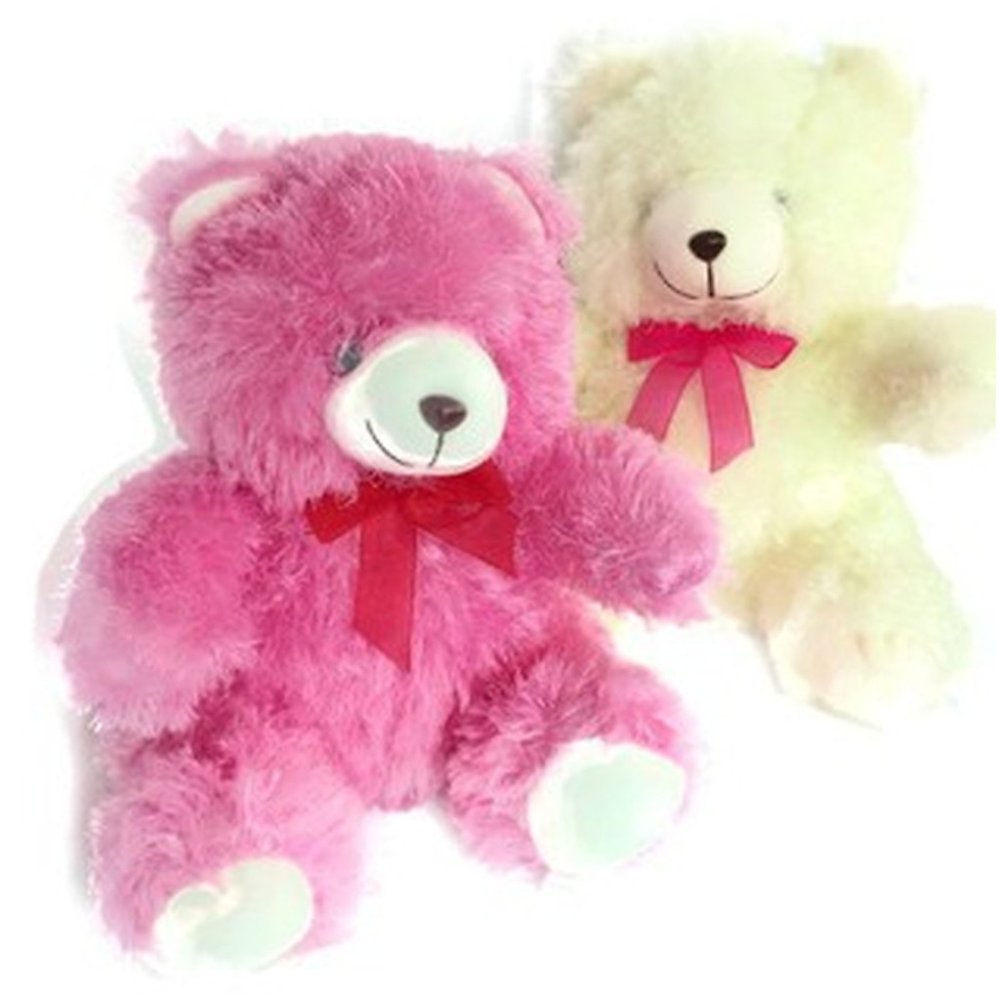 Roze en witte pluche beren