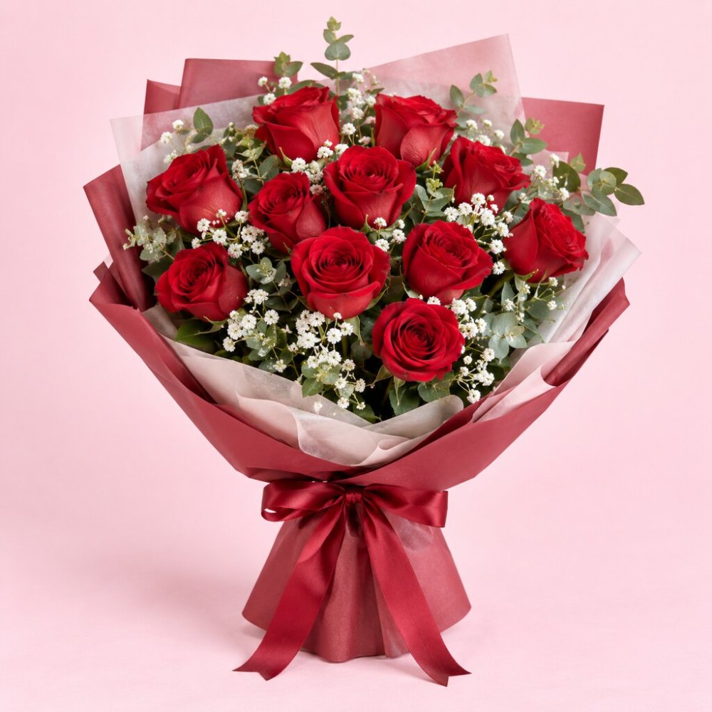 Red Rose Bouquet | Premium Fresh Flowers - Rayong