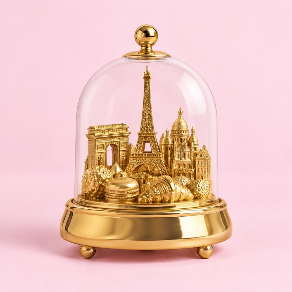 Golden European Treats Dome | Golden Collectible Figure - Gold