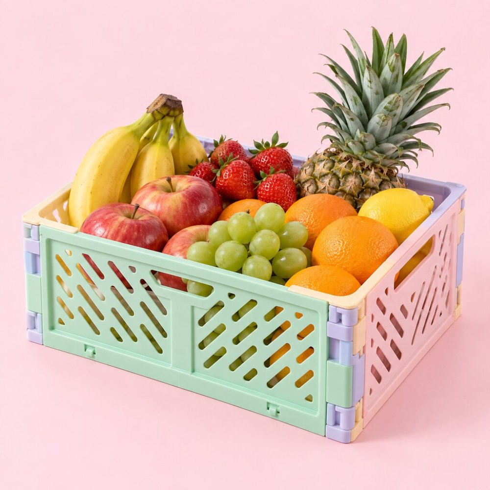 Fruit Crate | Pastel Freshness Storage Basket - Pastel - Home #5615