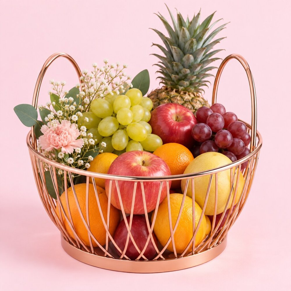 Orchard Basket | Decorative Storage - Rose Gold - Home - Elevate #5619
