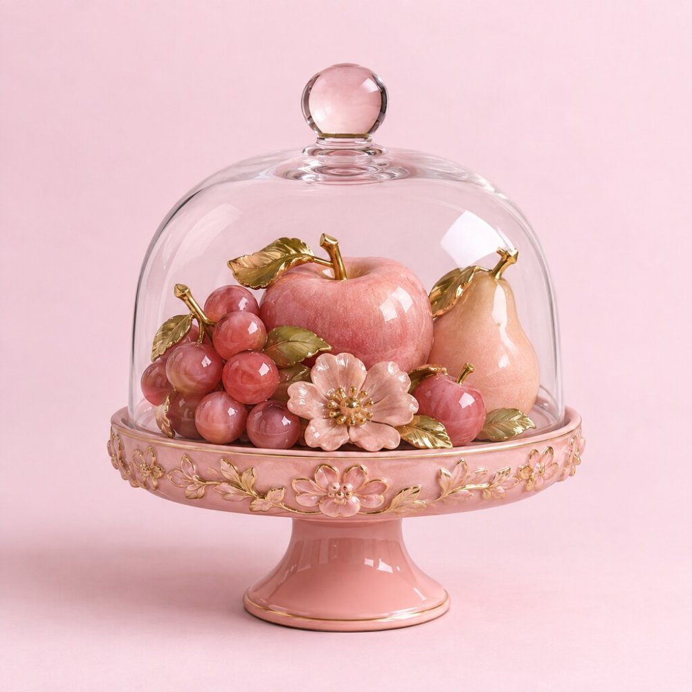 Fruit Dome Pink Harmony | Decorative Figurine - Pink - Home - REF-5718
